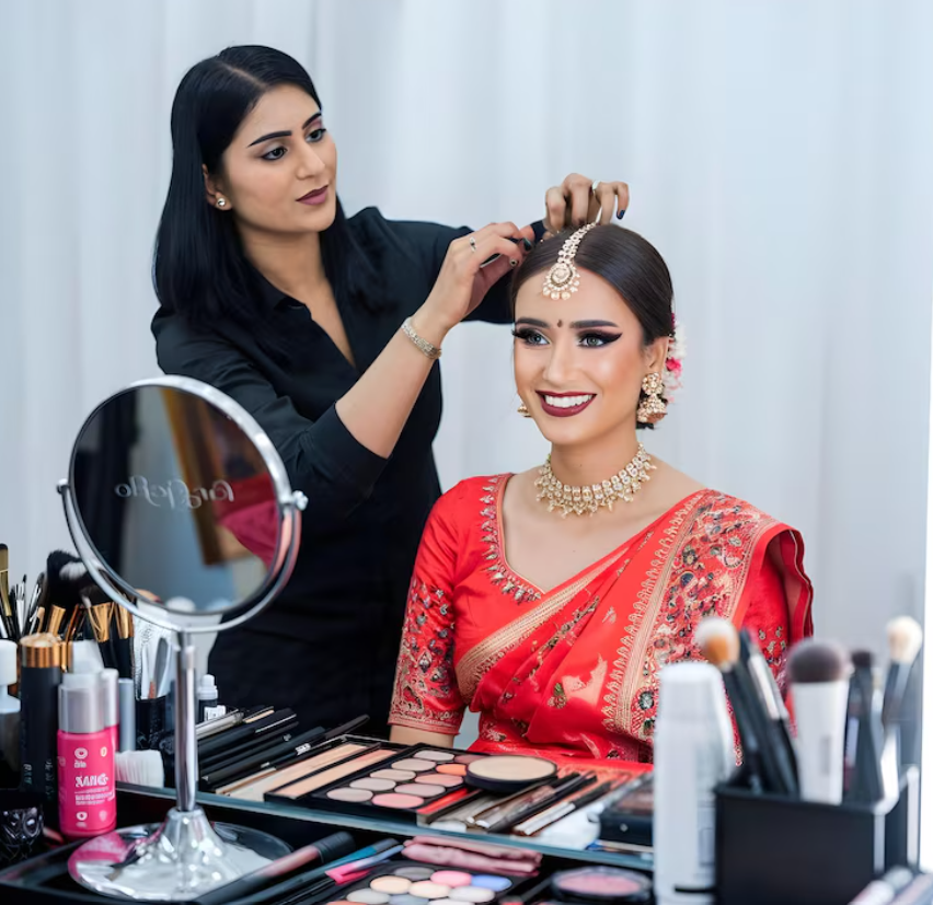 Interior of Beauty Dream Salon, a professional beauty parlour in Mehsana, Gujarat